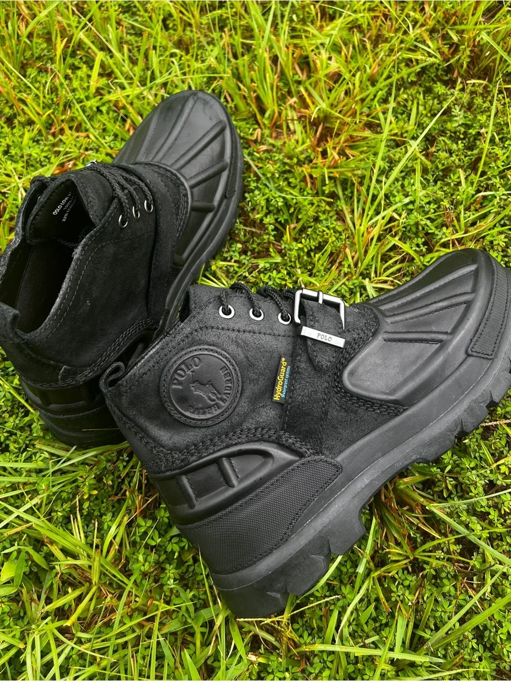 NEW Polo size 8.5 Mens Ralph Lauren Oslo Low Black Leather Boots